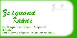 zsigmond kapui business card